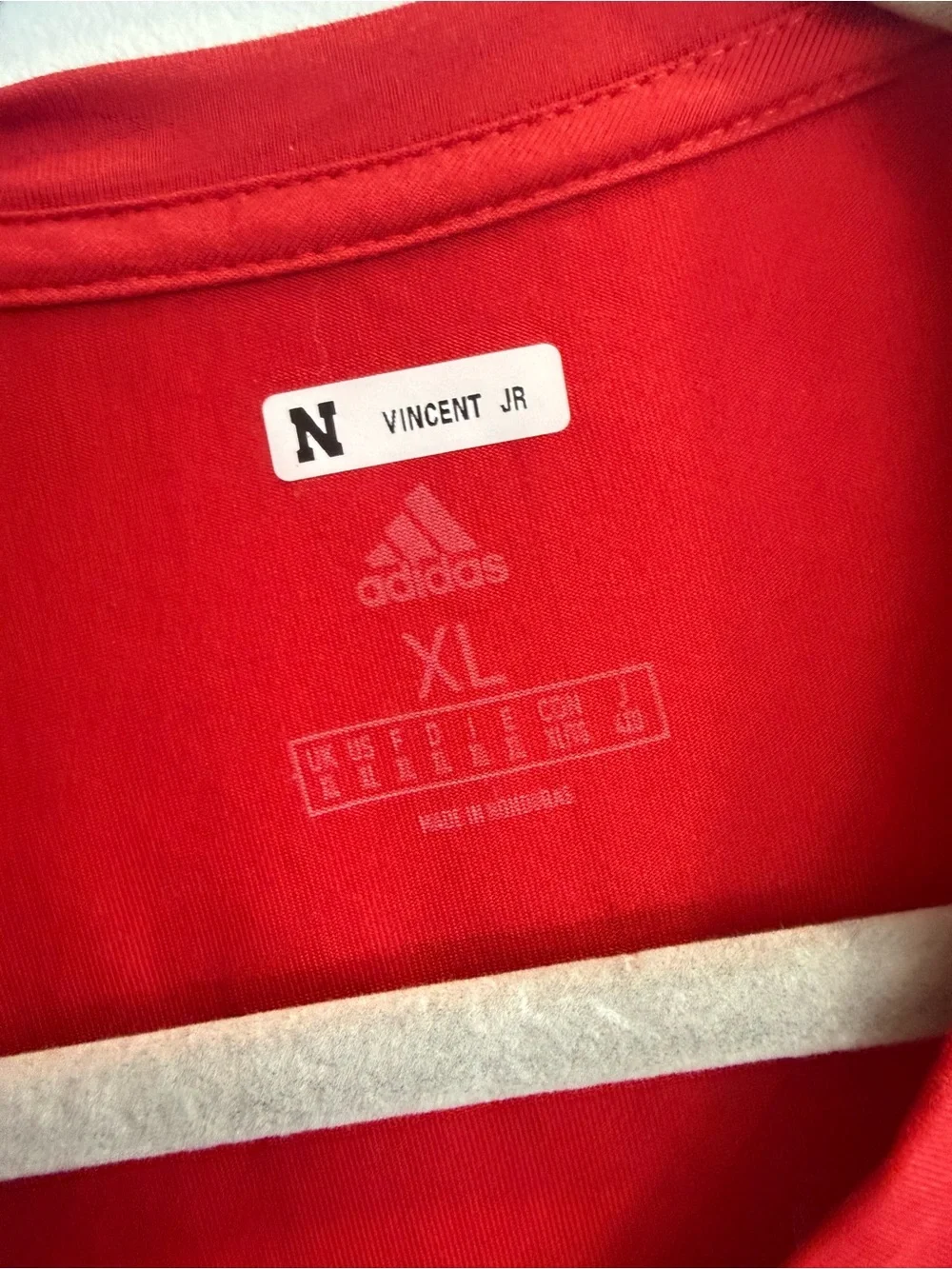 adidas Red Nebraska Football Long Sleeve Tee